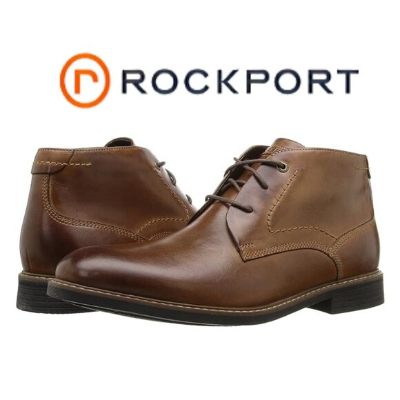 ✨ROCKPORT Men's Size 8 Brown Leather Chukka Boot Comfort Casual Everyday Style - Picture 1 of 17